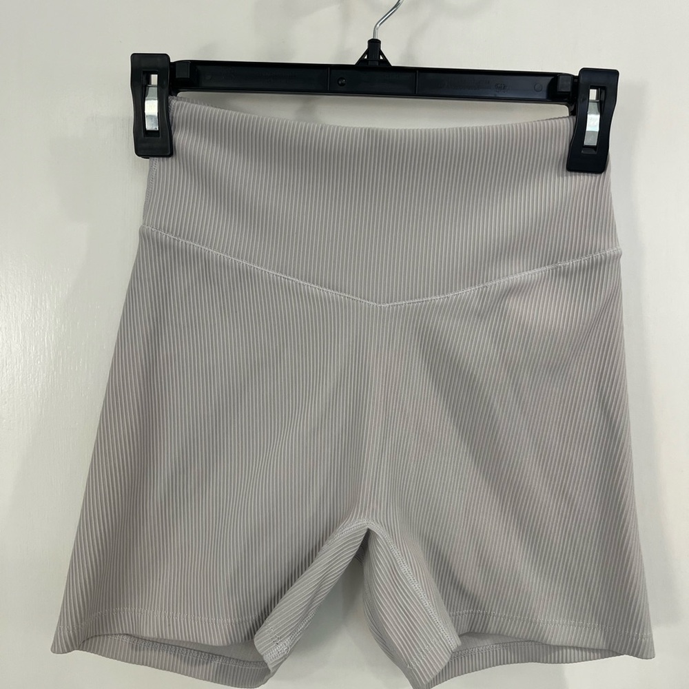 Buffbunny Material Girl Ribbed Shorts in Smoke